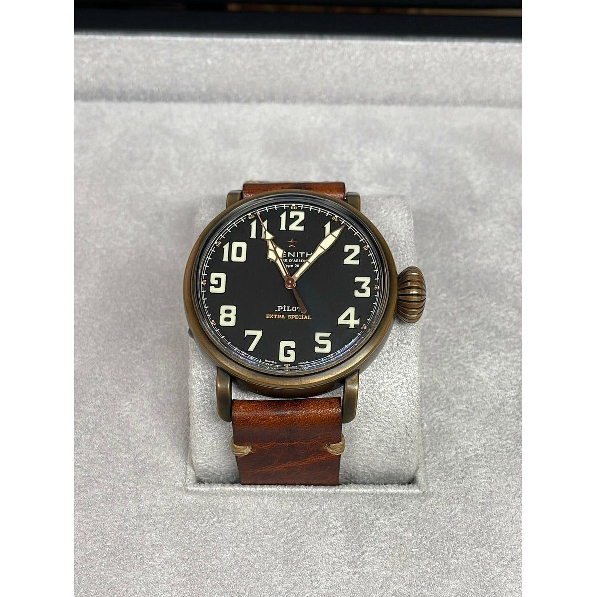 Zenith Men's Brigadier General James B. Thayer Nubuk Leather Watch 24.2434.679