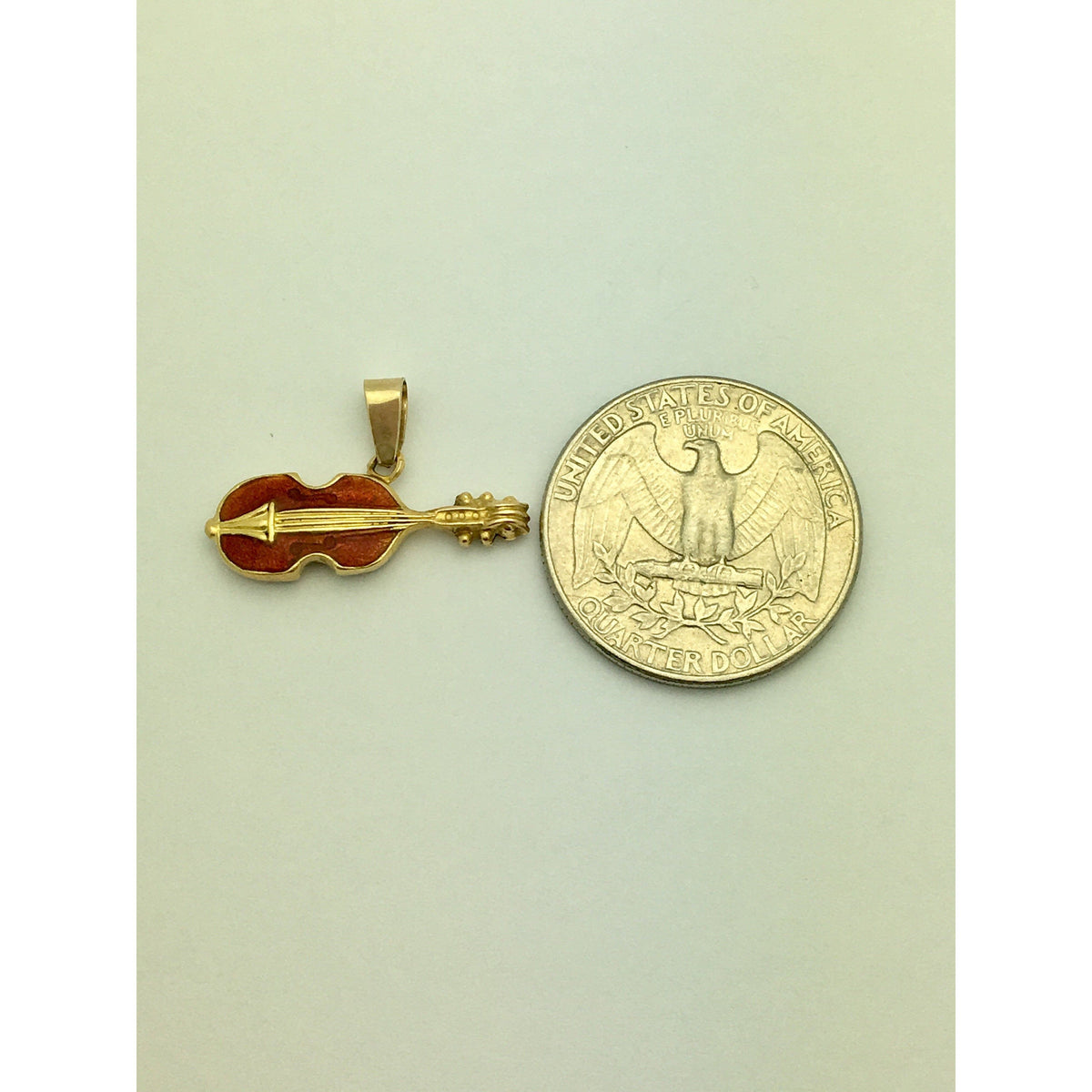 CHARJ005 14K Yellow Gold Violin Charm