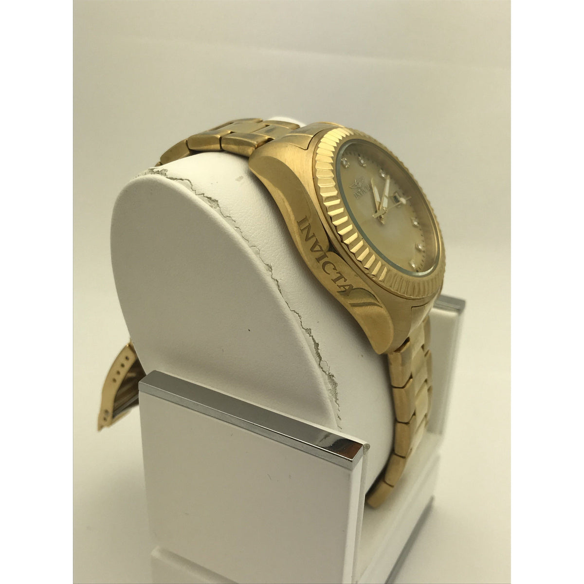 Invicta Ladies MOP Dial Gold Tone Stainless Steel Bracelet Watch 20352