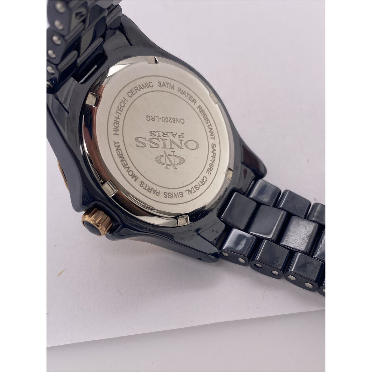 Oniss Paris Blue MOP Dial Blue Ceramic Bracelet Watch ON6200-LRG