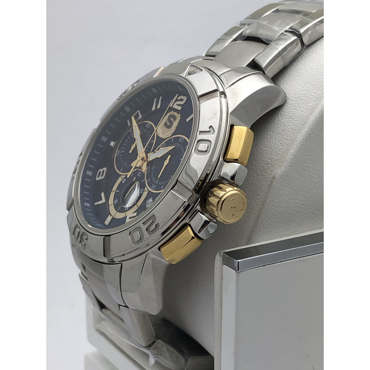 NJSPBA Men's Blue Dial Stainless Steel Bracelet Watch 368/1000