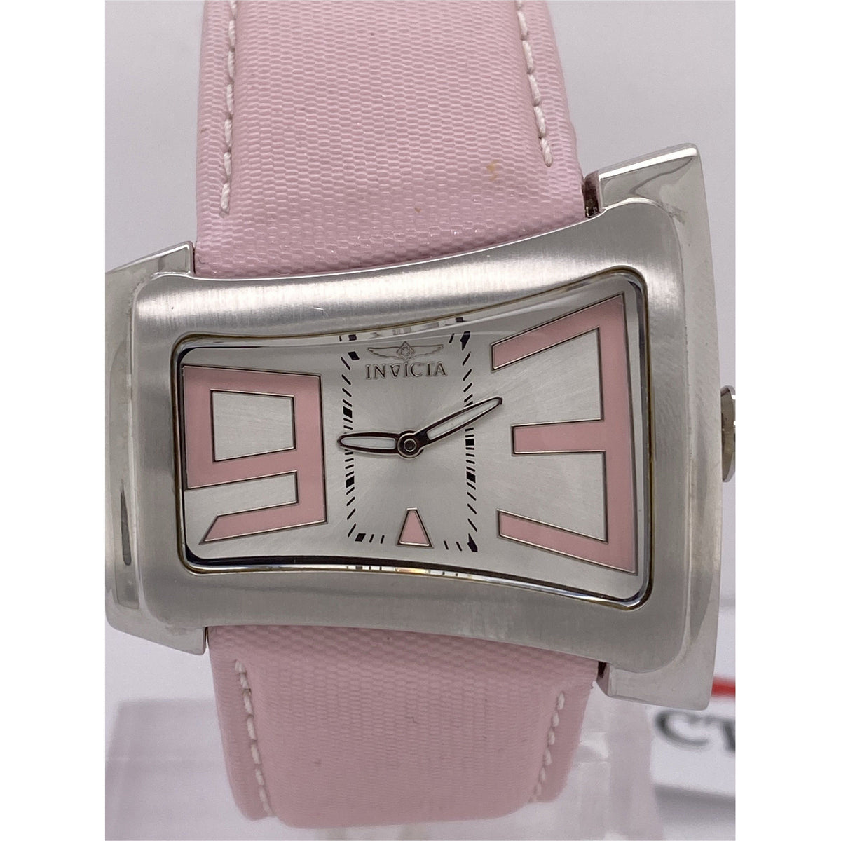 Invicta Ladies Silver Dial Pink Leather Strap Watch 2198
