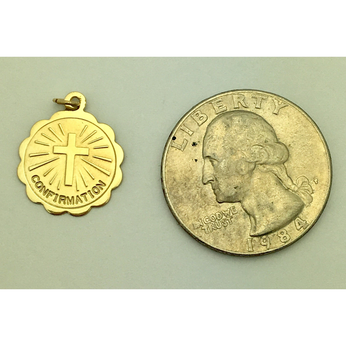 CHARJ008 14K Yellow Gold Confirmation Cross Charm