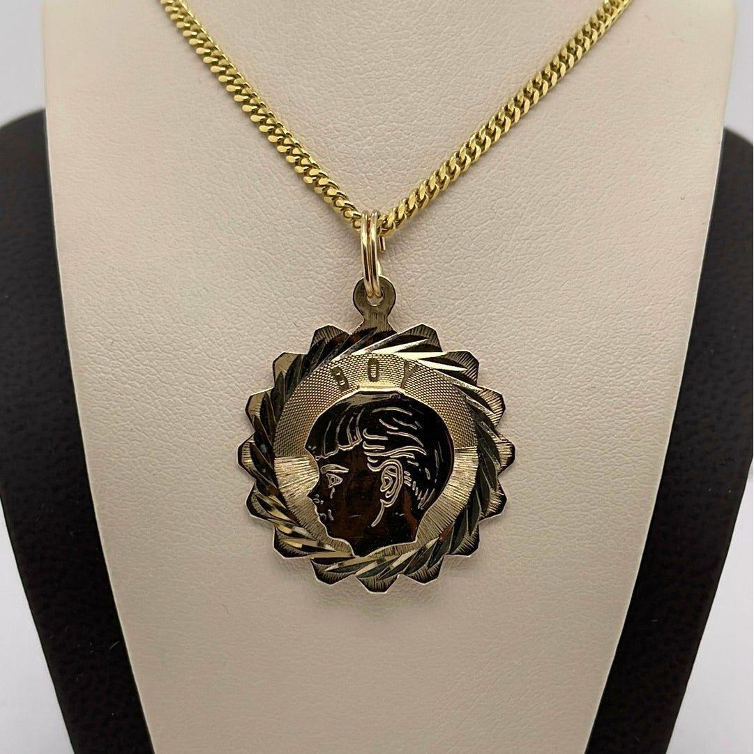 14K Yellow Gold Boy Charm Pendant P053