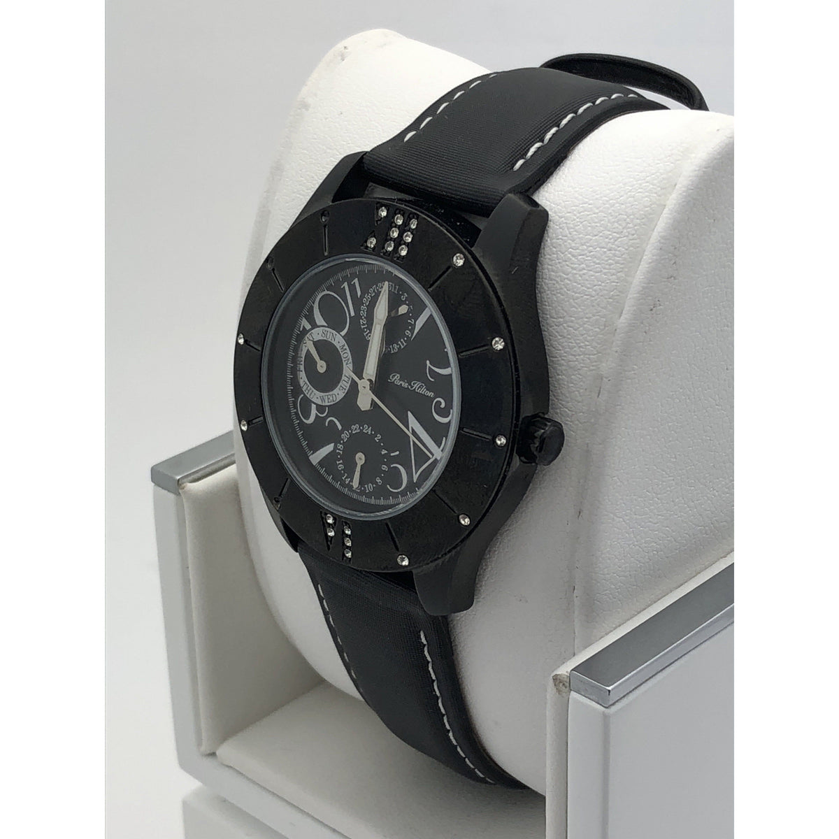 Paris Hilton Ladies Black Dial Stainless Steel Case Black Band Watch 138.4696.60