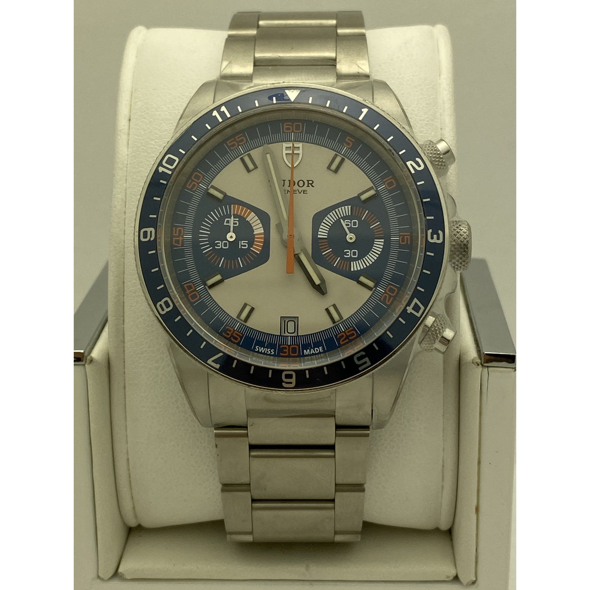 Tudor Geneve Heritage Chrono Men's White Dial Stainless Steel Bracelet Watch I415565