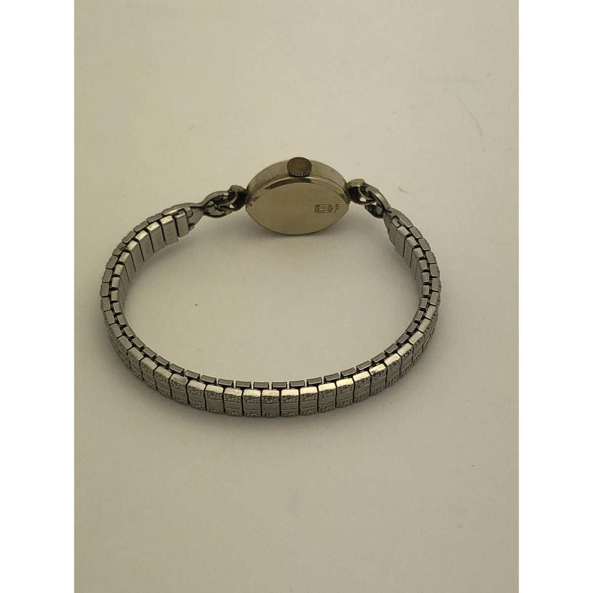 Jules Jurgensen Ladies 14K Silver Dial Silver Tone Stainless Steel Watch 8490