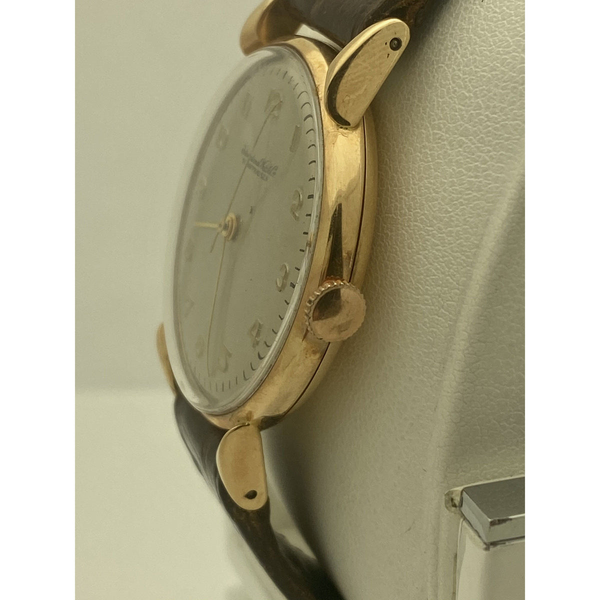 International Watch Schaffhauser 14K Light Rose Gold Leather Strap Watch 1096641