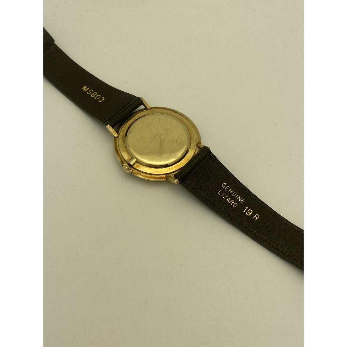 Omega Men's 14K Yellow Gold Vintage Mechanical Lizard Strap Watch N6614