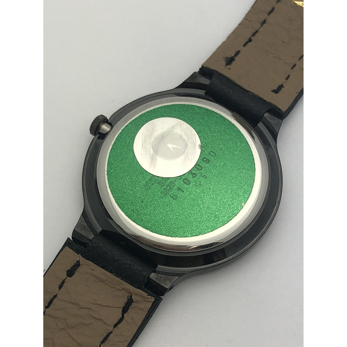 Citizen Men's Collectors Item Quartz Gold Tone Dial Black Band Watch 8103090