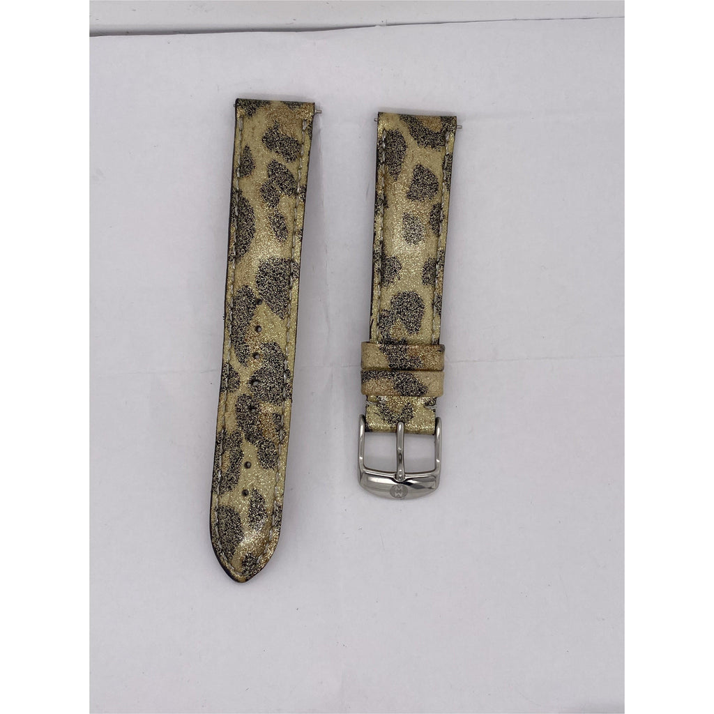 Michele Ladies Genuine Leather Leopard Print Watch Strap  display picture 2