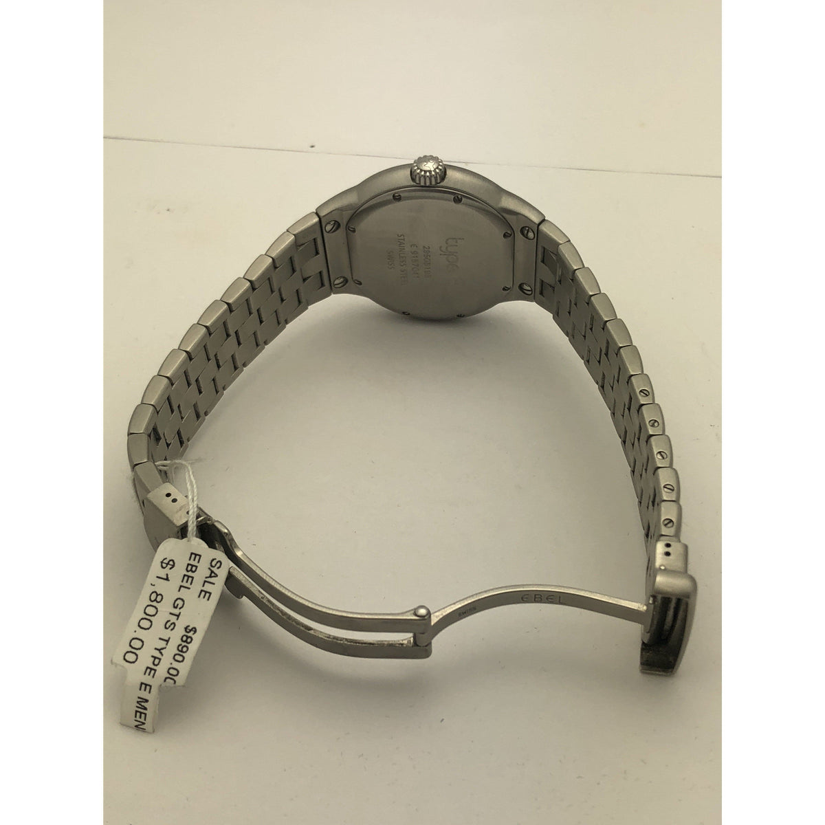 Ebel Men's White Dial Stainless Steel Date Indicator Watch 29505198