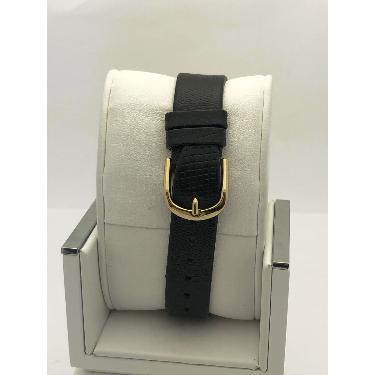 Wristocrat Men's Yellow Dial Stainless Steel Black Genuine Leather Watch 1036