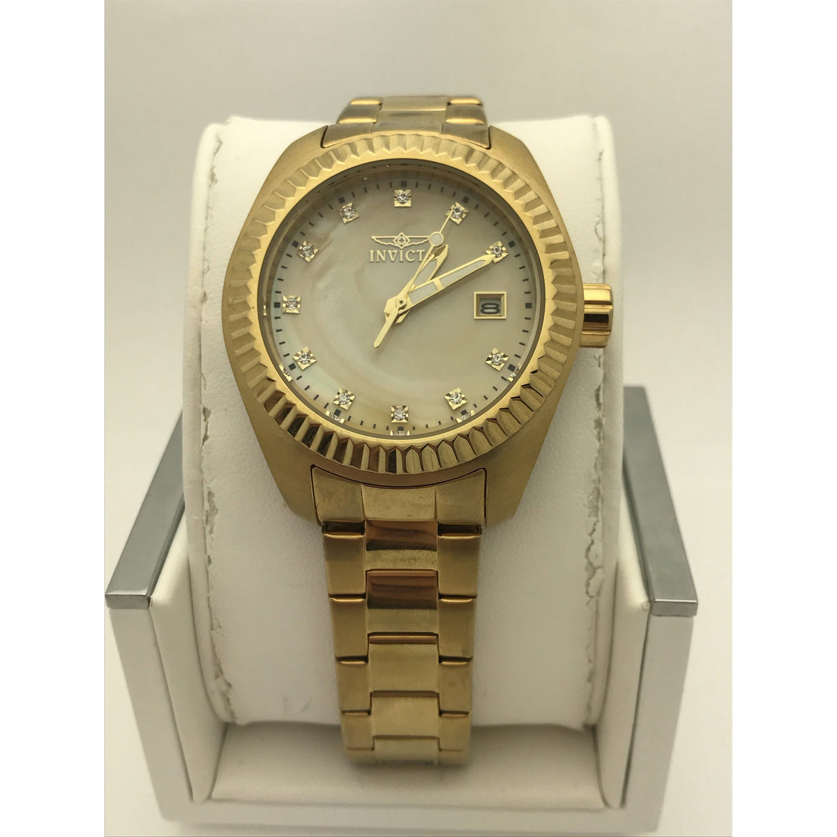 Invicta Ladies MOP Dial Gold Tone Stainless Steel Bracelet Watch 20352