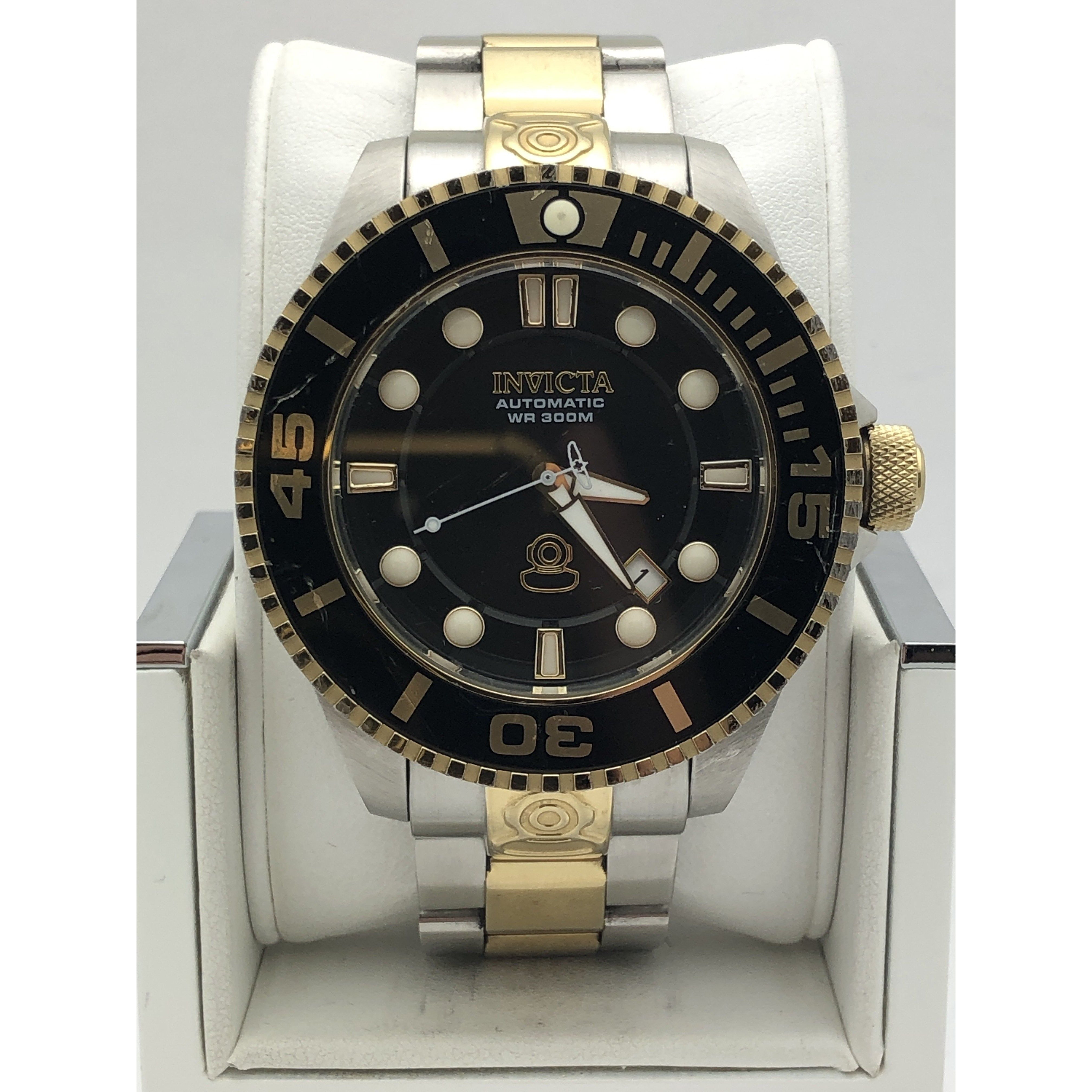 Invicta Grand Diver Men's Black Dial Two Tone Stainless Steel