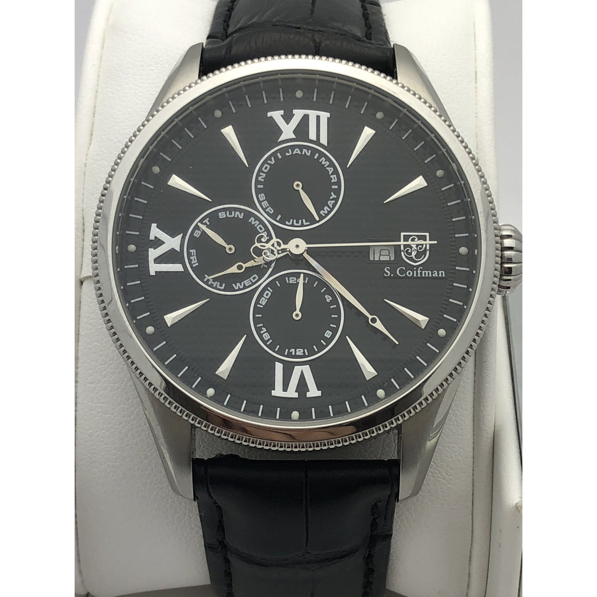 S. Coifman By Invicta Men's Silver Stainless Steel Case Black Dial Watch SC0168