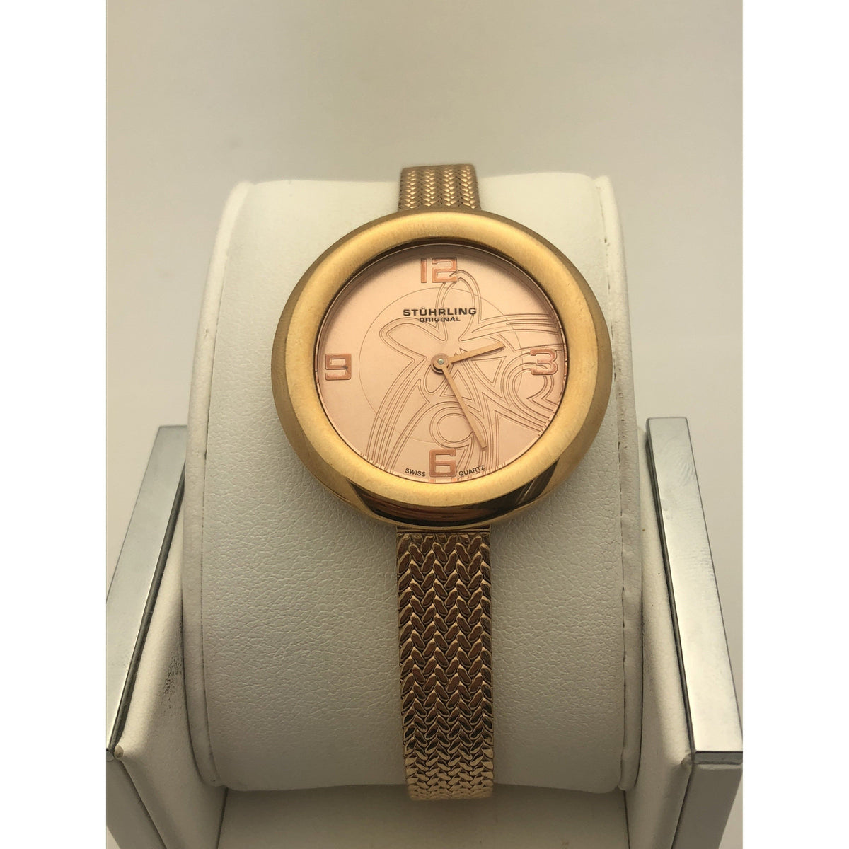 Stuhrling Ladies Quartz Rose Gold Dial Stainless Steel Watch