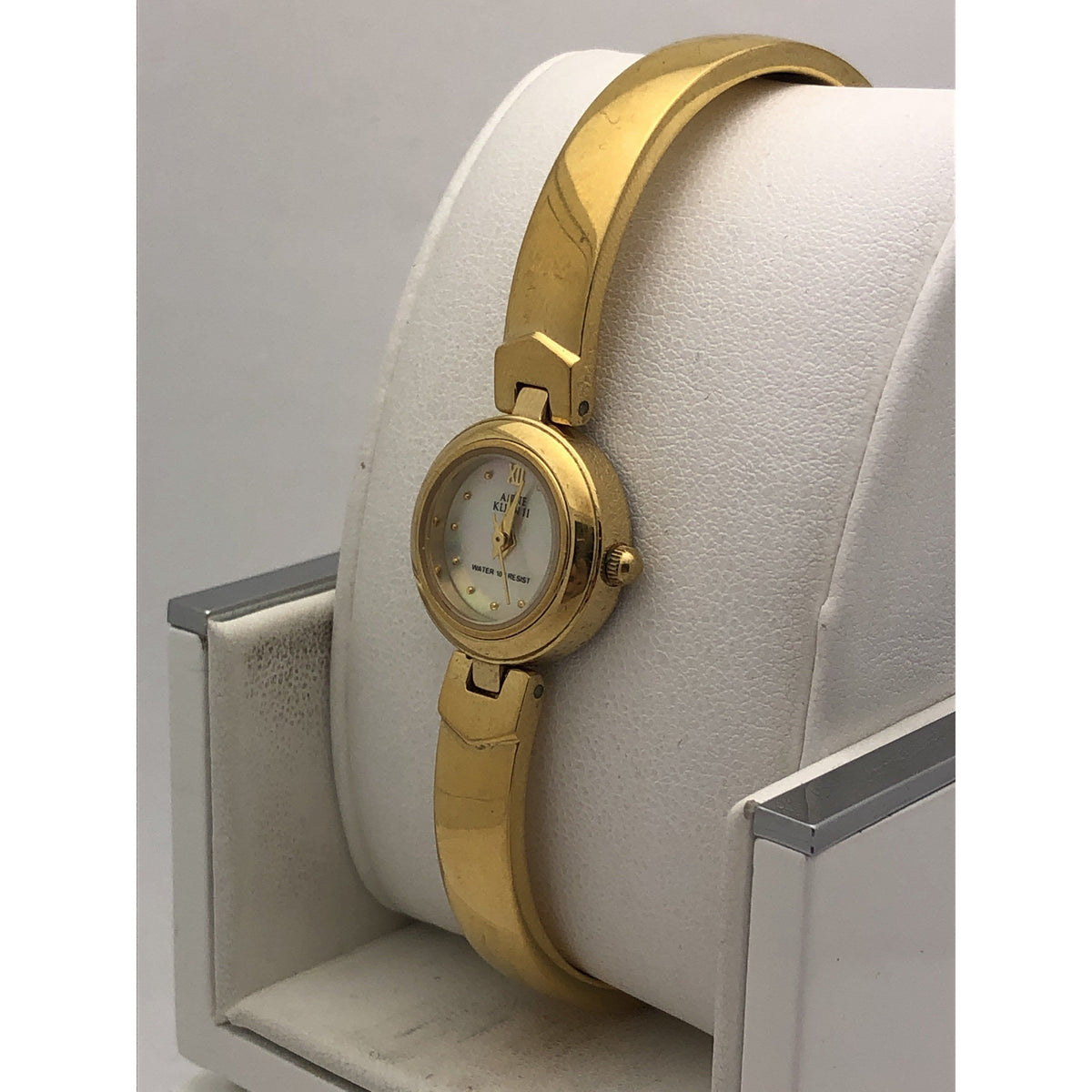 Anne Klein Ladies White Mother of Pearl Dial Gold Tone Bracelet Watch 753