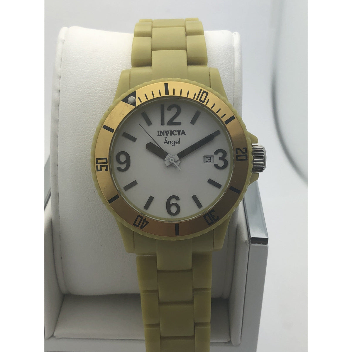 Invicta Ladies Date Indicator White Dial Stainless Steel Case Watch 1214