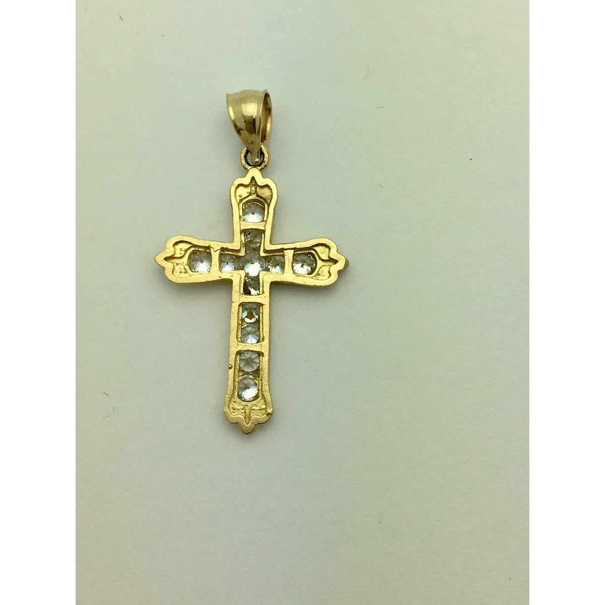 CHARJ039 14K Yellow Gold Cross with Diamonds Charm