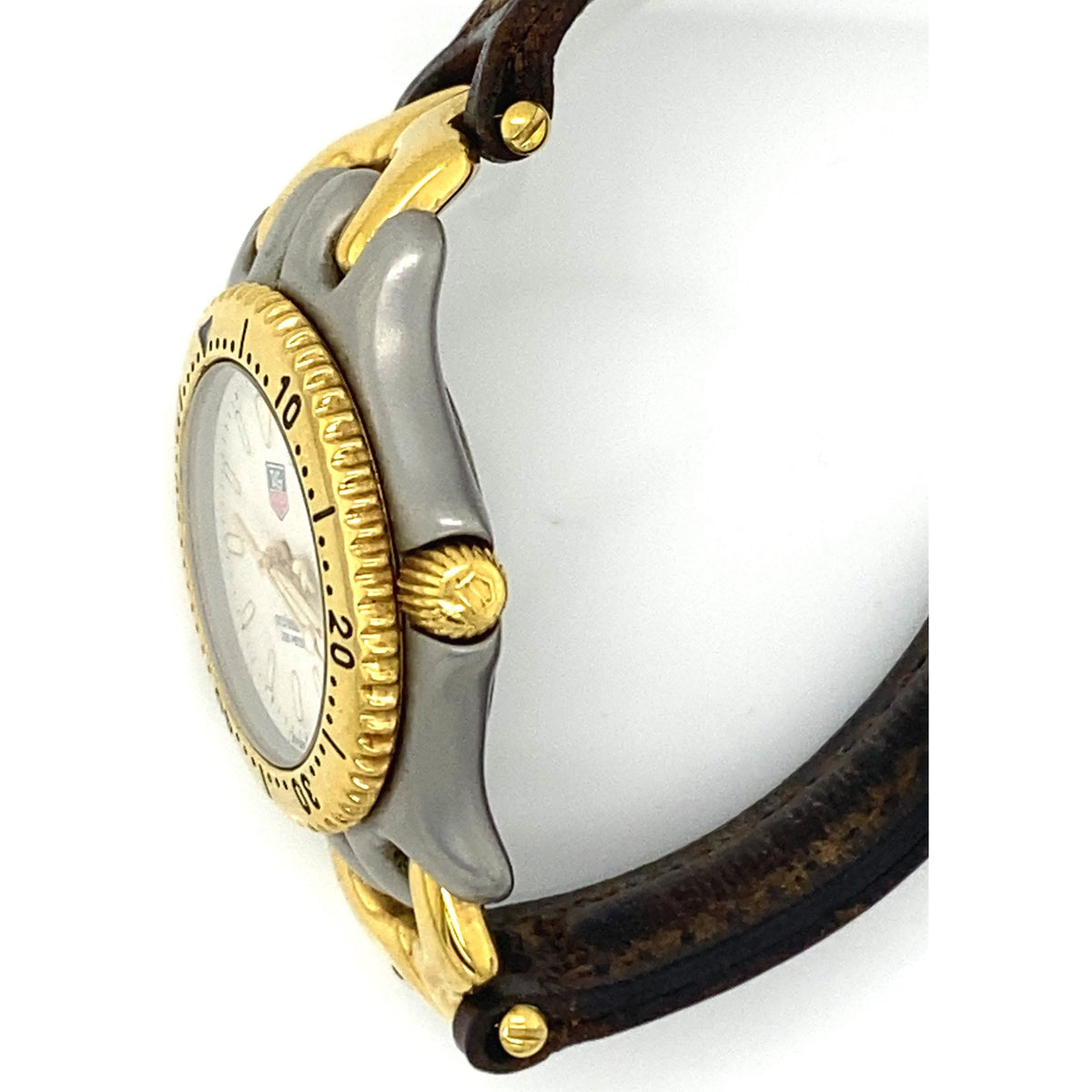 Tag Heuer Ladies White Dial Brown Leather Strap Quartz Watch H56070