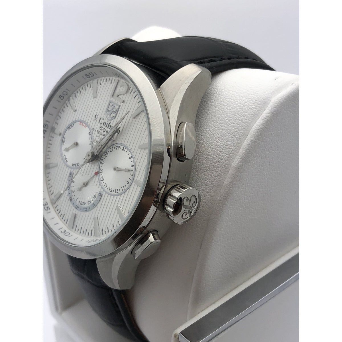 S. Coifman By Invicta Men's Silver Stainless Steel Case Black Band Watch SC0120