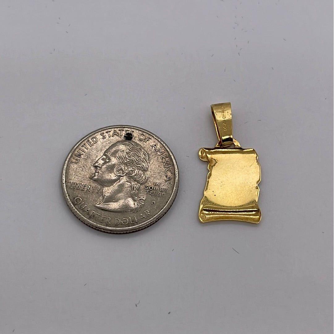 14K Yellow Gold Diploma Charm Pendant P046