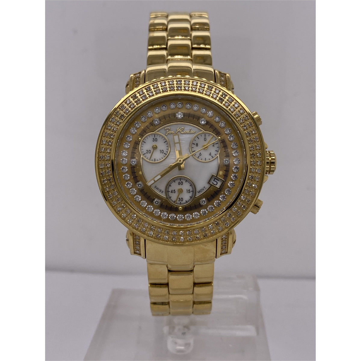 Joe Rodeo Rio 1.25CT. Bezel MOP Dial Yellow Gold Bracelet Watch JRO12