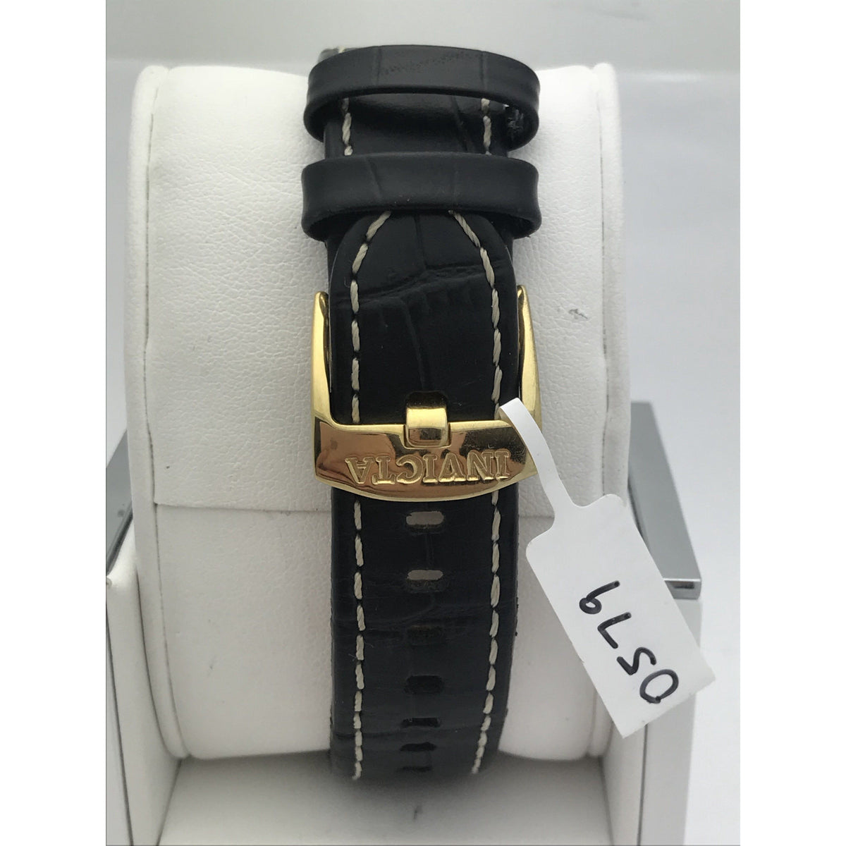 Invicta Angel Ladies Black Dial Black Calf Leather Band Watch 0579