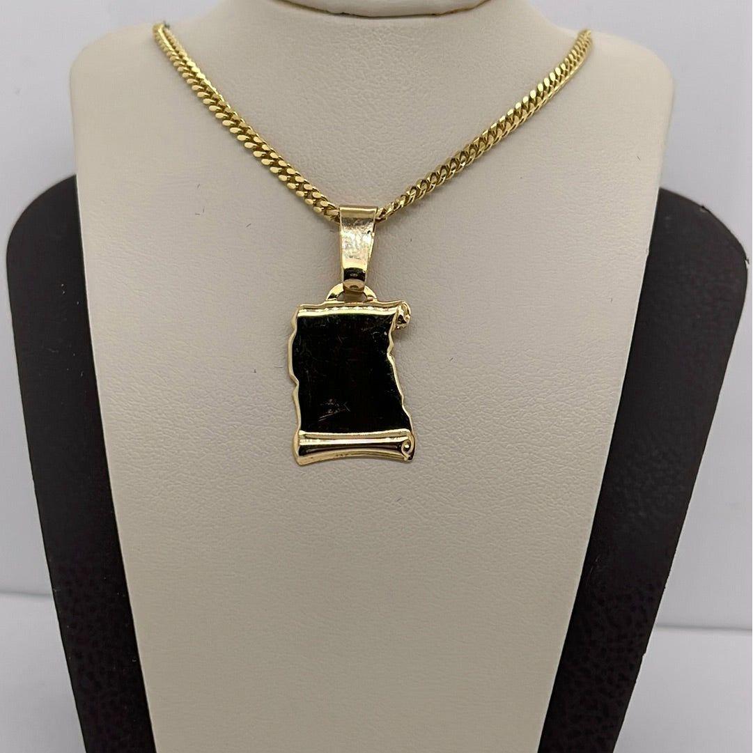 14K Yellow Gold Diploma Charm Pendant P046