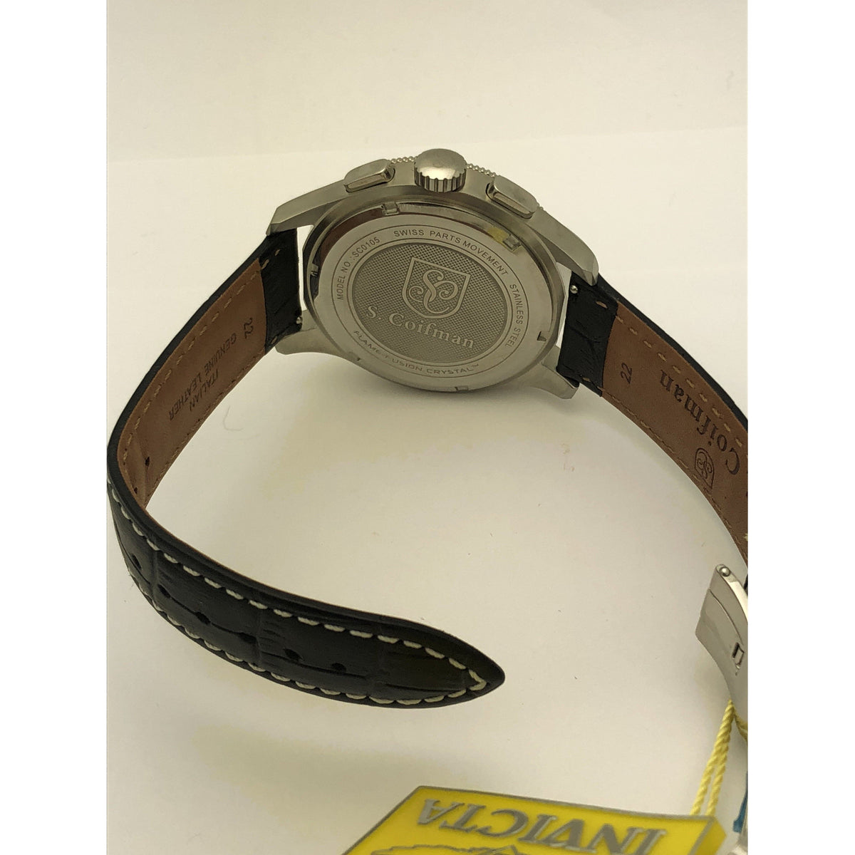 S. Coifman By Invicta Men's Silver Stainless Steel Case Black Band Watch SC0105