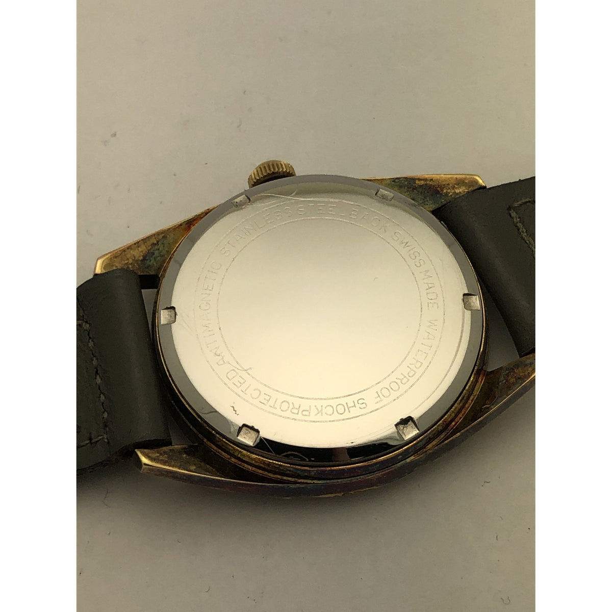 Walkman Light Gray Dial Gray Leather Racing Royal Strap Men's Watch