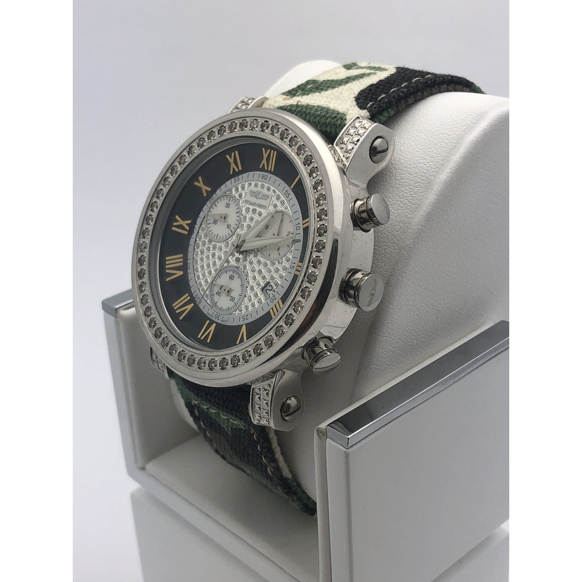 Techno Diezel Men's Silver Dial Stainless Steel Camouflage Bracelet Watch 340029