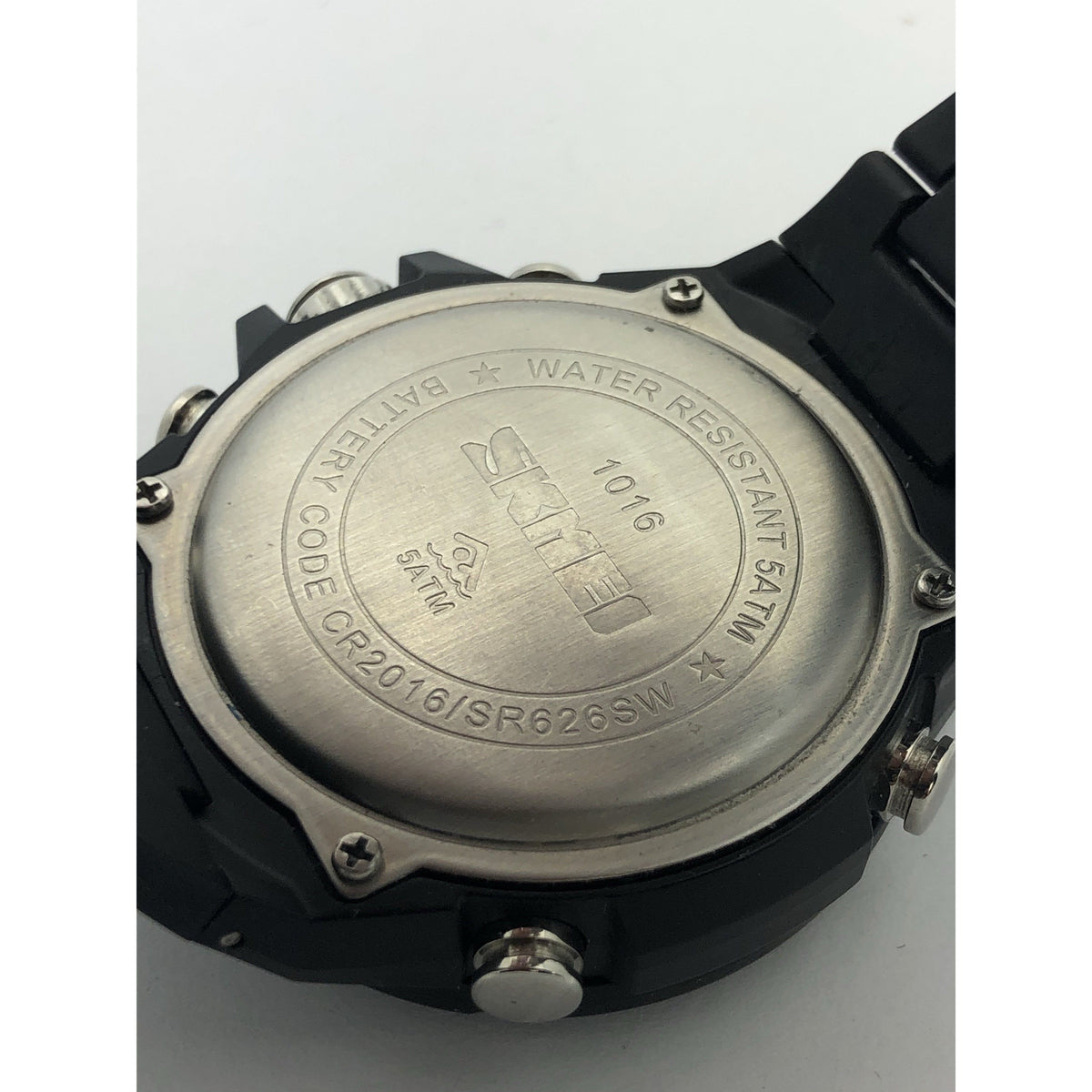 SKMEI Men's Dual Time Alarm Chrono Black Strap Watch 1016