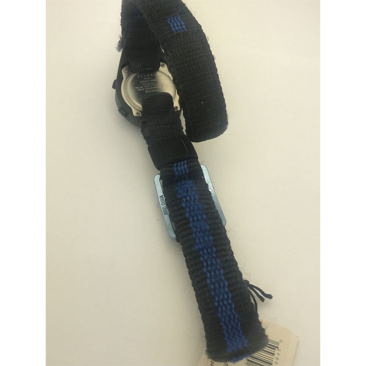 Pulsar Spoon Men's Black & Blue Fabric Velcro Strap Digital Watch PZX015S