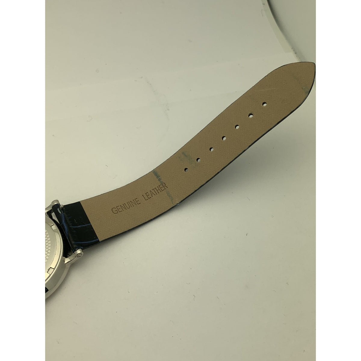 Invicta White Dial Dark Blue Leather Strap Watch 0065