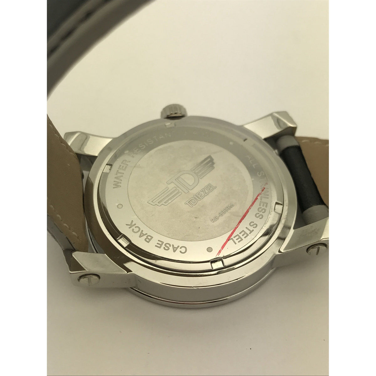 TDiezel Men's Mother of Pearl Dial Black/Gray Leather Band Watch RS-8363M