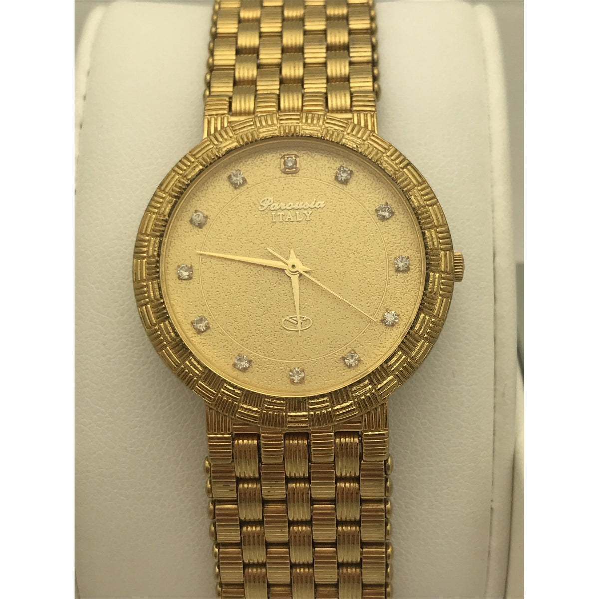 Parousia Italy Unisex Gold Tone Dial Gold Tone Stainless Steel Watch P2044M