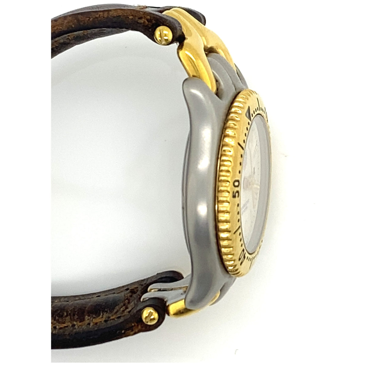 Tag Heuer Ladies White Dial Brown Leather Strap Quartz Watch H56070