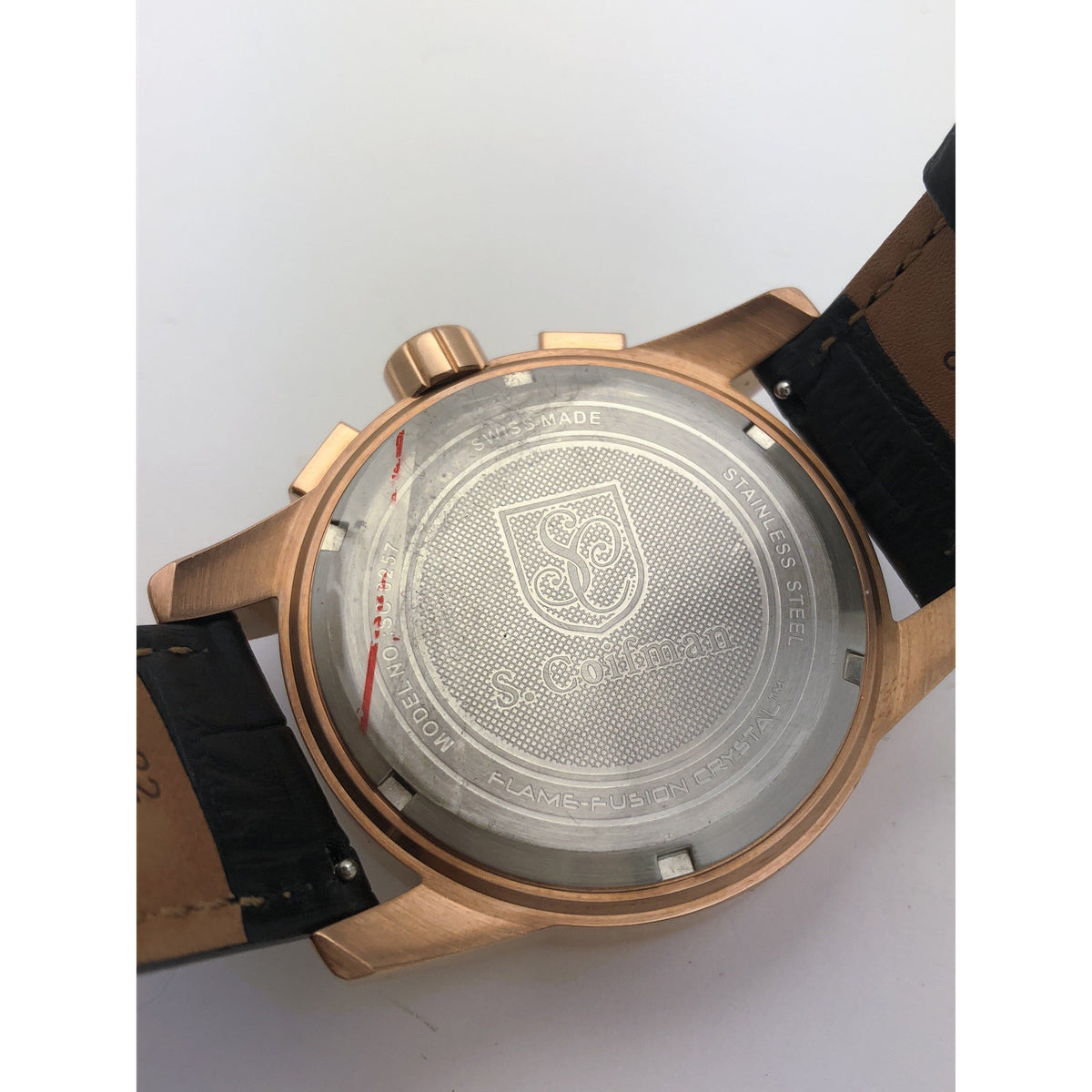 S. Coifman By Invicta Men's Black Leather Stainless Steel Case Watch SC0257