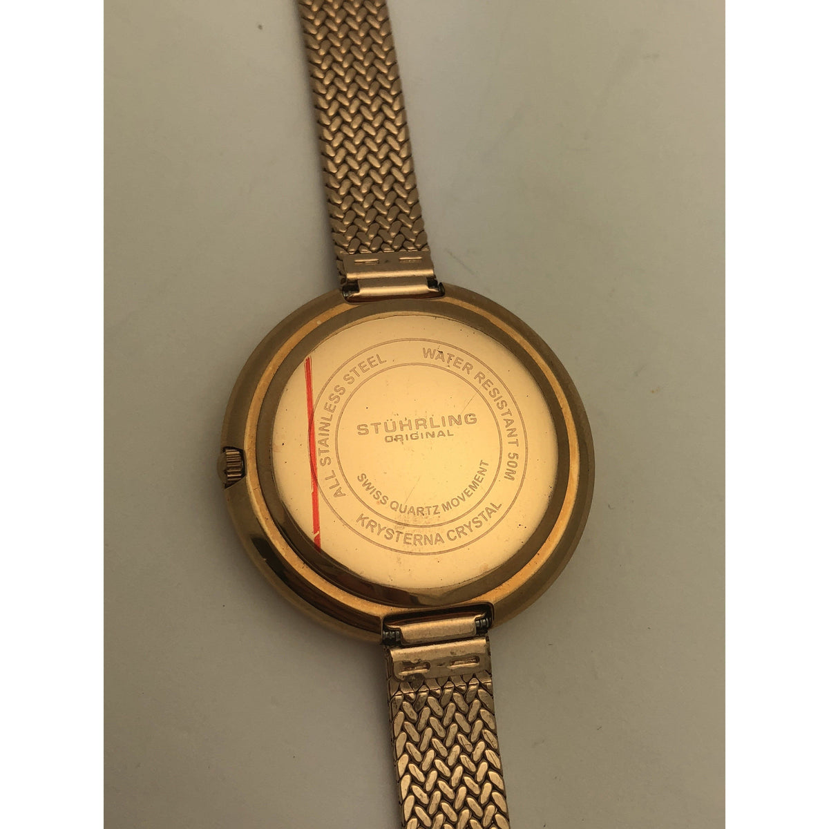 Stuhrling Ladies Quartz Rose Gold Dial Stainless Steel Watch