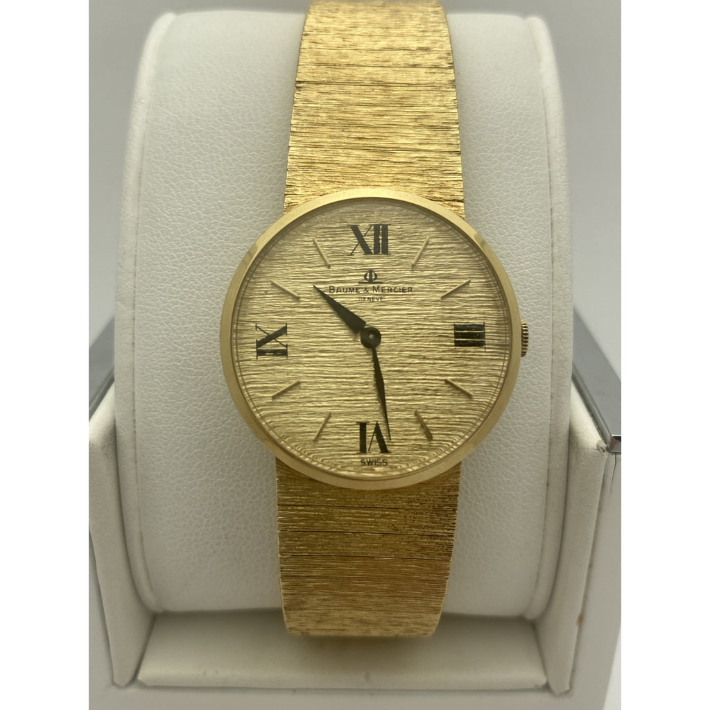 Baume Mercier Geneve Vintage Solid 14K Yellow Gold Swiss Watch