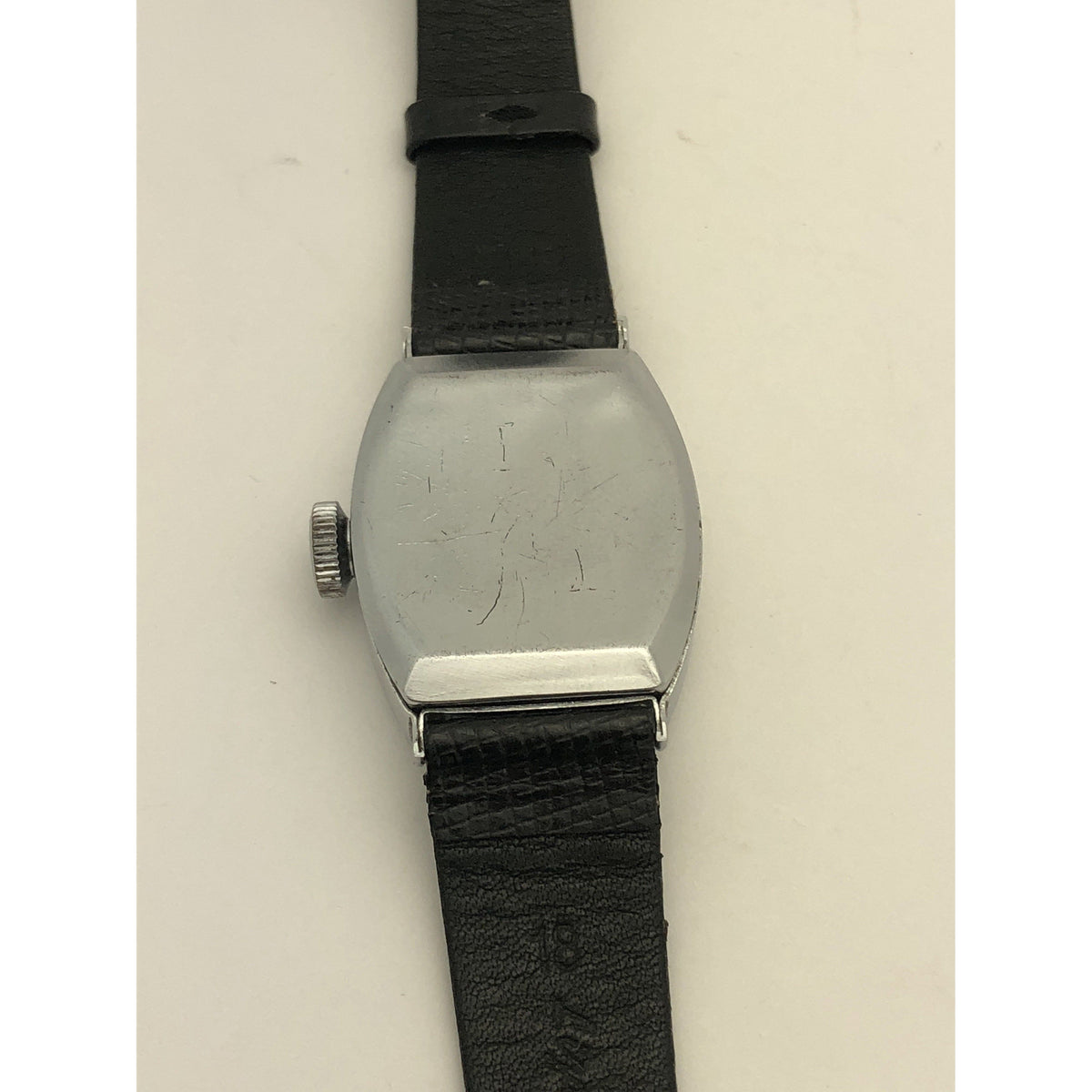 Wristocrat Men's Yellow Dial Stainless Steel Black Genuine Leather Watch 1036