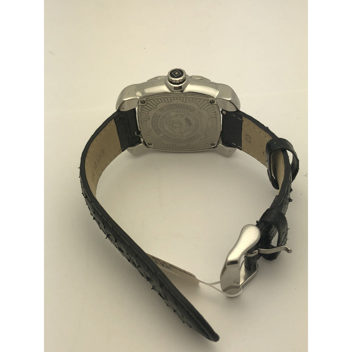 Invicta Men's Black Dial Black Leather Band Stainless Steel Case Watch 3185