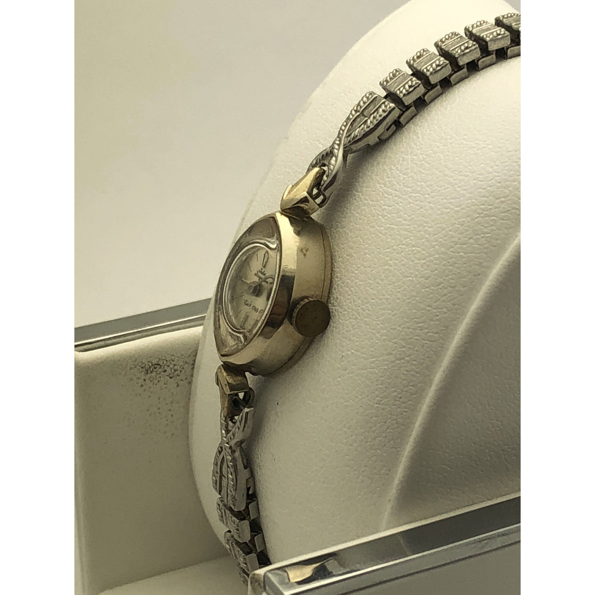 Jules Jurgensen Ladies 14K Silver Dial Silver Tone Stainless Steel Watch 8490