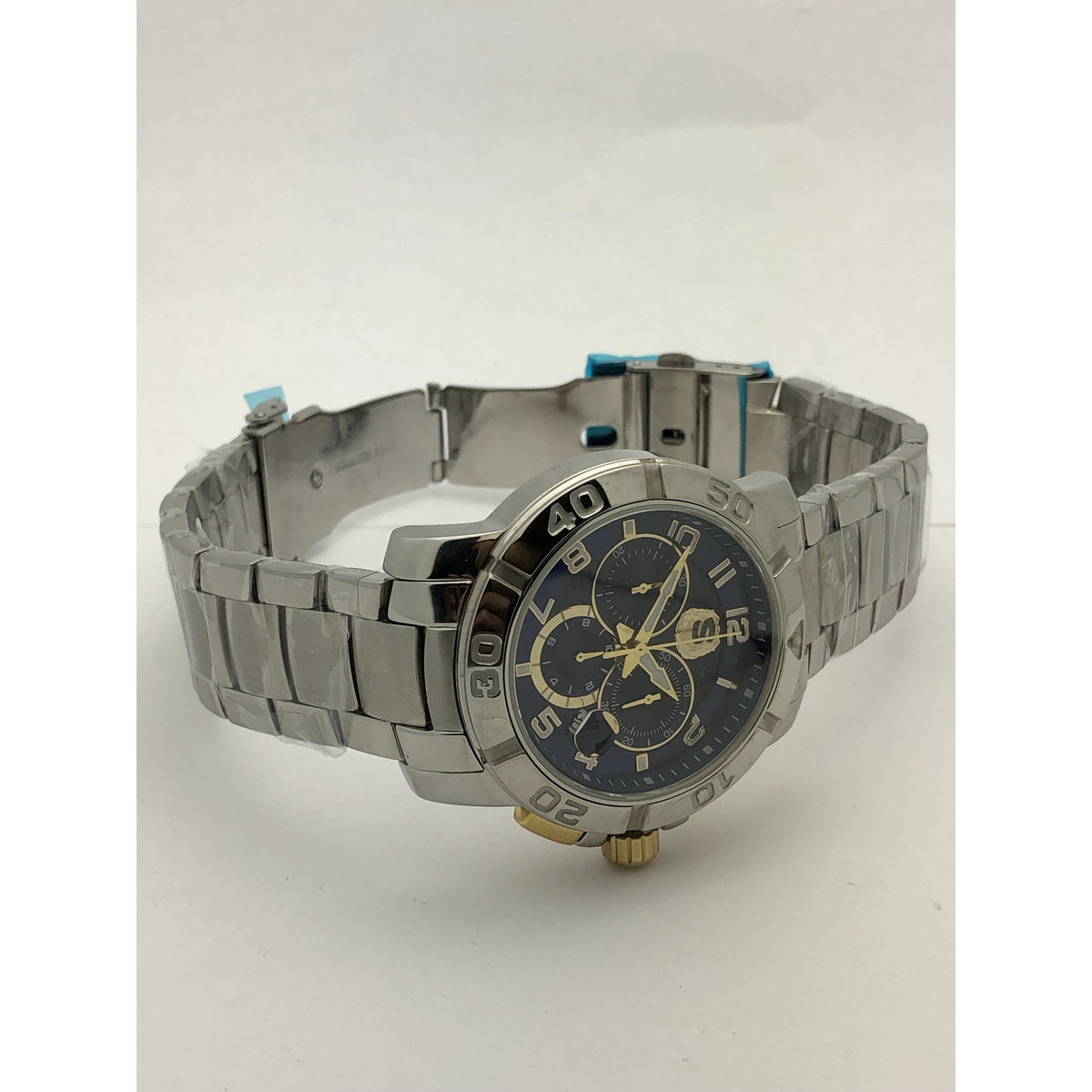 NJSPBA Men's Blue Dial Stainless Steel Bracelet Watch 368/1000