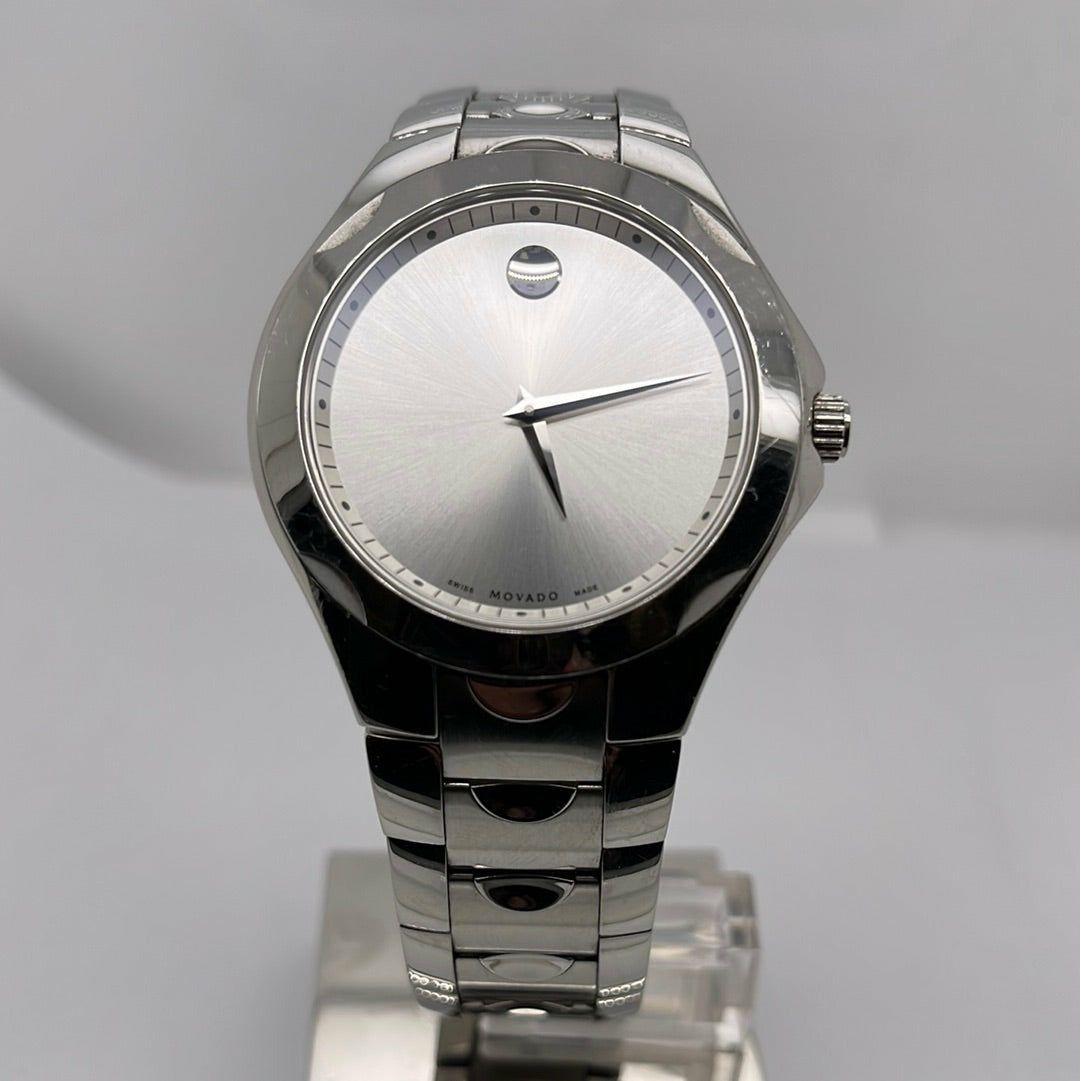 Movado Luno Men's Silver Dial Silver Stainless Steel Quartz Bracelet Watch 84.G1.1853