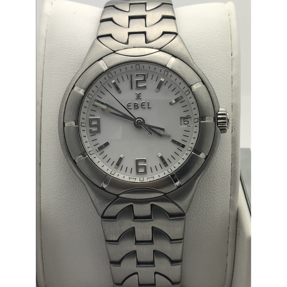 Ebel Men's White Dial Stainless Steel Date Indicator Watch 29505198