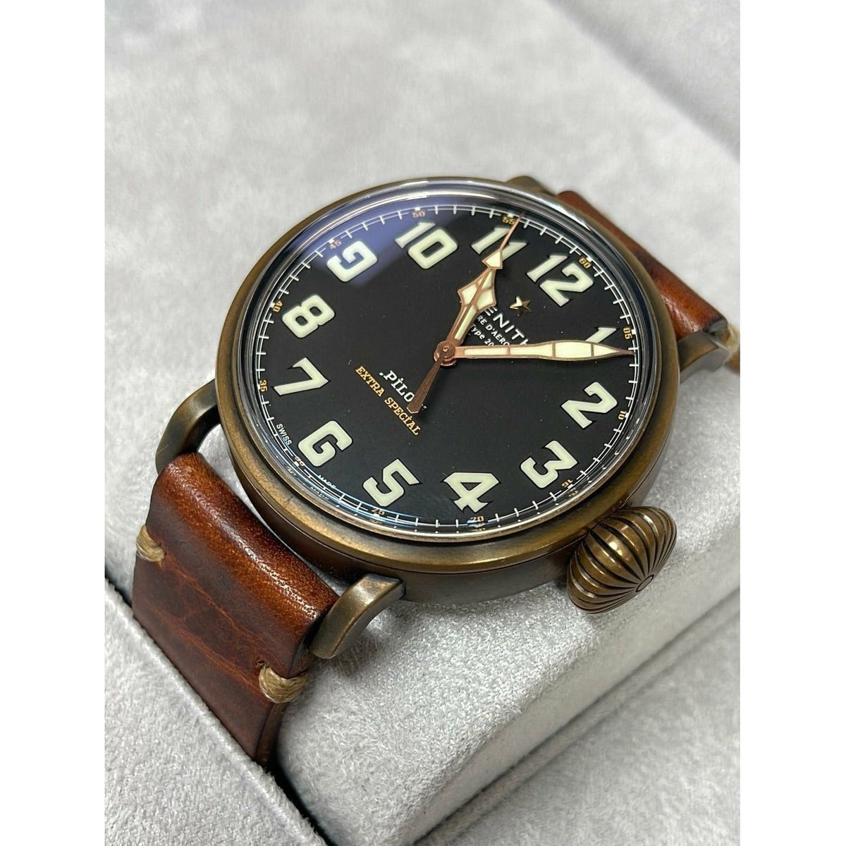 Zenith Men's Brigadier General James B. Thayer Nubuk Leather Watch 24.2434.679