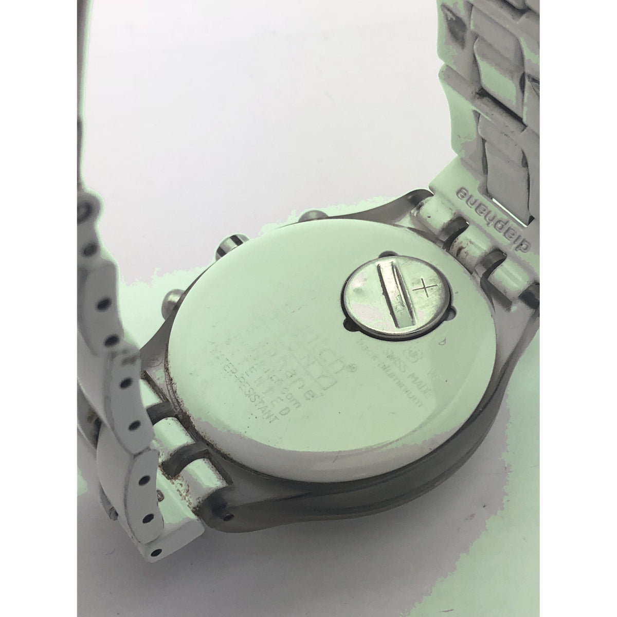 Swatch Swiss Women's White Dial White Band Watch 155V
